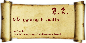 Négyessy Klaudia névjegykártya